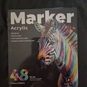 Marker Acrylic Marker Set — Black, White, Red, Blue, Green, Yellow